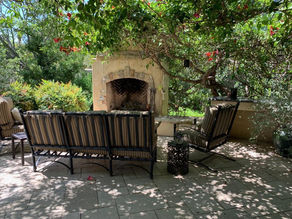 Outdoor Fireplace Under Tree